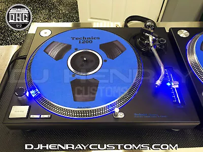 1 Custom Matte Black Technics SL 1200 Mk2 Blue Leds & Halos Laser Etched Logos • $1295.95