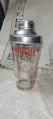 Vintage Advertising Martini Vermouth Cocktail Shaker Recipes Glass - MCM  • $9.95