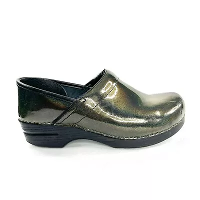 DANSKO Women Size EU 40 US 9.5 Oil Slick Iridescent Shiny Leather Clog Shoe • $27.16