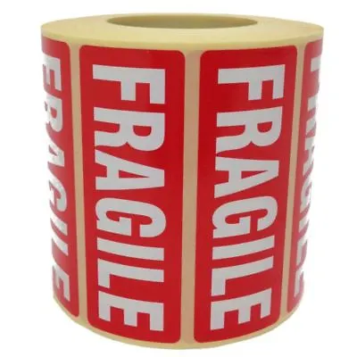 £4.45 • Buy Fragile Parcel Labels - Postage Stickers - 89 X 32mm - Permanent Self Adhesive