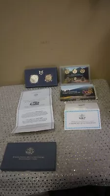 1991-S Mount Rushmore Anniversary Commemorative 2 Coin Proof Set W/Box & COA+1 • $36.95