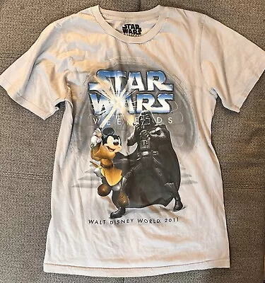 Star Wars Weekends Exclusive T Shirt Walt Disney World 2011 Mickey & Darth Vader • $16.99