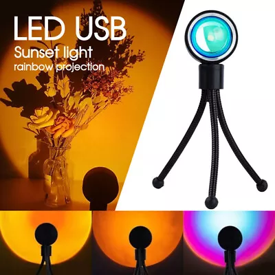 $9.99 • Buy LED Sun Sunset Rainbow Projector Atmosphere USB Night Light Lamp For Room Decor