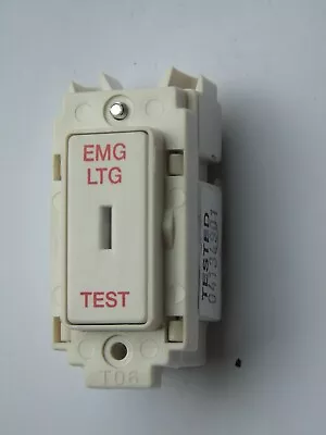 Crabtree Rockergrid 4461/ELT Grid Module 20A DP Emergency Light Test Switch +key • £7.45