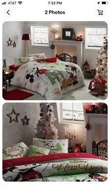 Mickey Mouse Holiday Full/Queen Duvet With 2 Pillow Shams And Fitted Sheet • $10