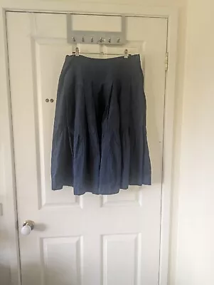Gorman Size 14 Midi Skirt In Navy Blue 100 Percent Silk • $25