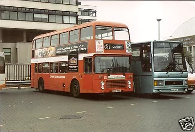 Colour Photograph Of National Welsh Omnibus Services Ltd. - SKG 889S Ex Red & Wh • £1