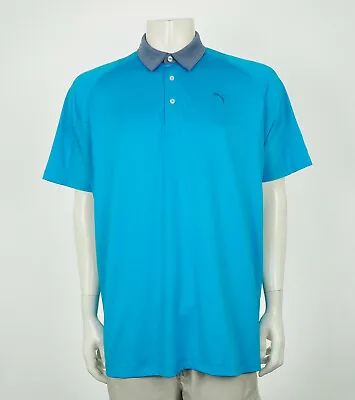 $15.99 • Buy Puma Golf Cool Cell Blue Titan Tour Tech Golf Polo Shirt Mens Large