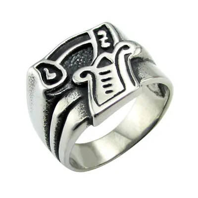 Lucky Seven Good Luck Number 7 Ring Stainless Steel Mens Vintage Biker Punk Ring • $11.98