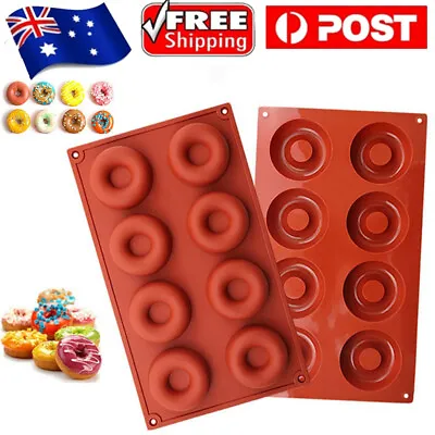 $11.20 • Buy 8 Holes DIY Donut Silicone Mould Doughnut Chocolate Pan Tray Baking Cake Mold AU