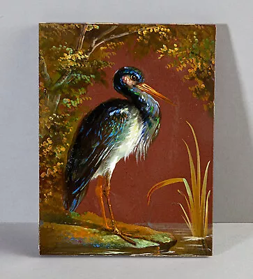 Stunning Minton Hollins 19th Century Victorian Tile With Handpainted Stork Bird • $98.65