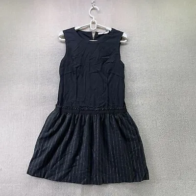 $19.95 • Buy Decjuba Womens Mini Dress Size 12 Black Striped Short Fit Flare Round Neck Zip