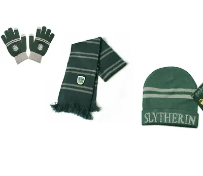 Harry Potter Slytherin House Scarf+Cap/Hat + Gloves Soft Warm Costume Xmas Gift • $21.98