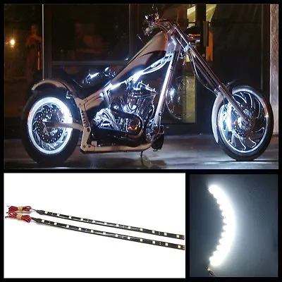 2x 12  White 12 SMD LED Waterproof Motorcycle LED Strip Lights Underglow #B1 • $9.19