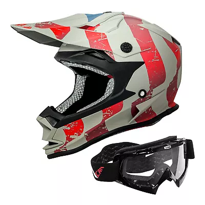 VCAN VX38 Adults ATV Motocross MX Dirt Bike Motorcycle Helmet With Goggles • $99.99