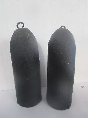 $120 • Buy Pair Antique Cast Iron Morbier Clock Weights Ca. 1850 L-39