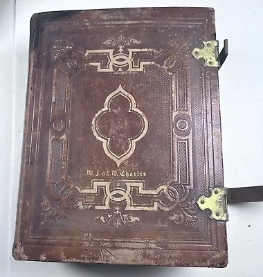 Antique Leather German Bible Martin Luther 1870 Philadelphia • $185