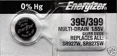 1 New ENERGIZER SR927SW SR927W 395 / 399 1.55V Watch Batteries Aussie Stock  • $4.99