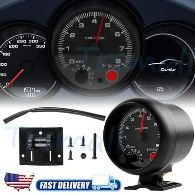 12V Car 3.75  Tachometer Tacho Gauge Shift Light 0-8000 RPM US • $18.59