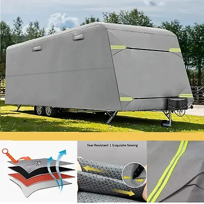 Caravan Cover Heavy Duty 4 Layer Campervan UV Bag Outdoor Waterproof Covers AU • $209.99
