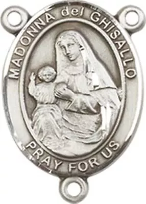 Sterling Silver Saint Madonna Del Ghisallo Rosary Centerpiece Medal 3/4 Inch • $49.01