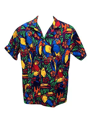 Tropical Birds Hawaiian Shirt Ace Ventura Weird Al Thomas Magnum PI Costume Gift • $28.32