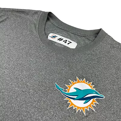 Miami Dolphins Men’s Nike Team Issued #47 Performance S/S T-Shirt Gray • 2XL • $34.99