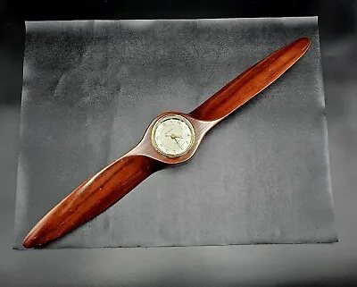 Vintage Wooden Wall Clock ~ Airplane Propeller ~ Sarsaparilla ~ Quartz Movement • $55