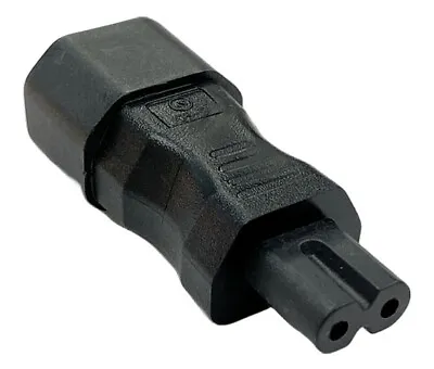 Auline IEC Female Kettle C14 / C13 To C7 Figure 8 Mains Cable Adaptor Convertor • £3.49