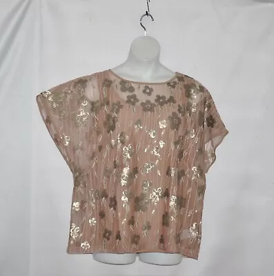 Bob Mackie Sequin Blossom Top And Knit Tank Set Size S Bronze • £14.84