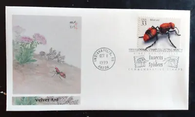 Velvet Ant - Spiders & Insects 1999 Fleetwood Cachet Fdc Vf Unaddr • $1.45