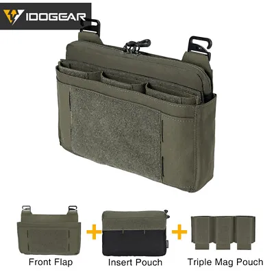 IDOGEAR Tactical DOPE Front Flap Pouch W/ Mag Pouch Kangaroo Pocket Airsoft Camo • $35.63
