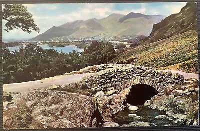 Ashness Packhorse Bridge & Skiddaw Derwentwater 1968 Lake District Postcard • £0.99
