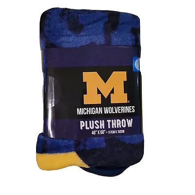 Michigan Wolverines Throw Blanket  Bedspread Throw 46 X60  Official College Merc • $24.99