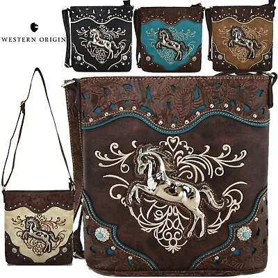 Western Style Cowgirl Horse Cross Body Handbag Women Purse Single Shoulder Bag • $34.95