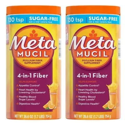 Metamucil Sugar Free Fiber Supplement Smooth Drink Orange - 260 Servings • $59.99