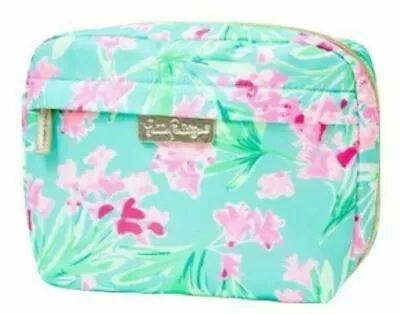 NEW Lilly Pulitzer MAKE UP BAG Aqua Al Fres Pink Green COSMETIC CASE  • $49.99