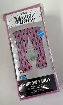 Minnie Mouse Window Panels Curtains Pink 42 X 63in 2 Panels • £24.10