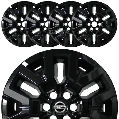 $119.99 • Buy 4 Fits Nissan Frontier SV 2022-2023 Black 17  Wheel Skins Hub Caps Rim Covers