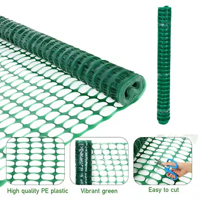 50M Heavy Duty Barrier Mesh Fence Green Plastic Safety Garden Fencing Netting UK • £26.94