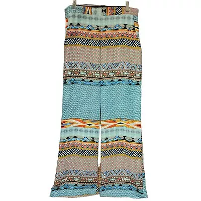 By & By Women's Boho Multi Colored Tribal Print Wide Leg Pants XL • $18