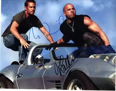 PAUL WALKER VIN DIESEL Autographed 11x14 Photo Really Nice Signed Photo And COA • $125.97