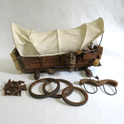 $30 • Buy Large Wood Vintage Western Conestoga Pioneer Covered Wagon Model - No Wheels