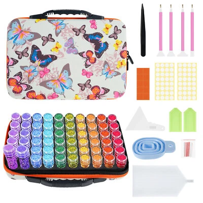 $49.94 • Buy 60 Slots Bottles Diamond Painting Storage Box Kit Art Nail Accessories Case+Tool