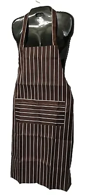 Women Men Unisex Chef Professional Apron Kailebao Brown White Striped • $10.33