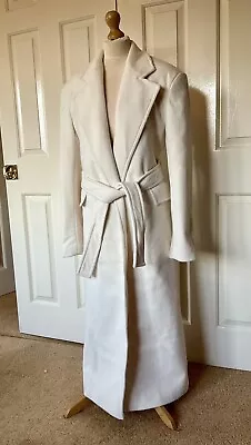 Topshop Wrap Belted Maxi Coat In White 10. NEW WITH TAGS • £19.99