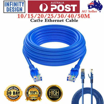 $7.95 • Buy 10m 20m 30m 40m 50m  Ethernet Network Cable LAN Router Internet Patch Lead CAT5e