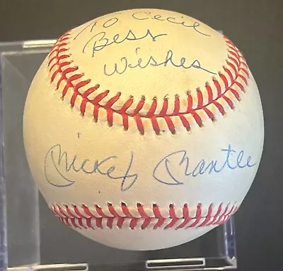 UDA - Mickey Mantle Signed VERY RARE  - PERSONALIZED -  To Cecil Best Wishes  • $2795