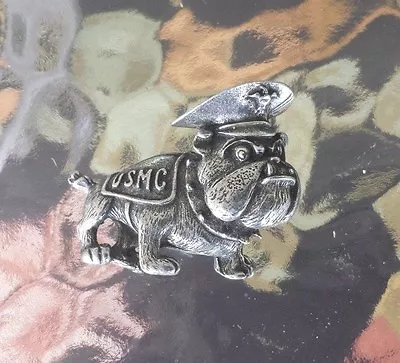 ONCE A MARINE ALWAYS A MARINE SERVICEMEN 1 MARINE Bull Dog Mascot Pewter Pin • $1.99