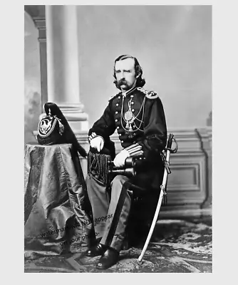 George Armstrong Custer PHOTO 7th Cavalry Commander Portrait Sword Uniform • $5.68
